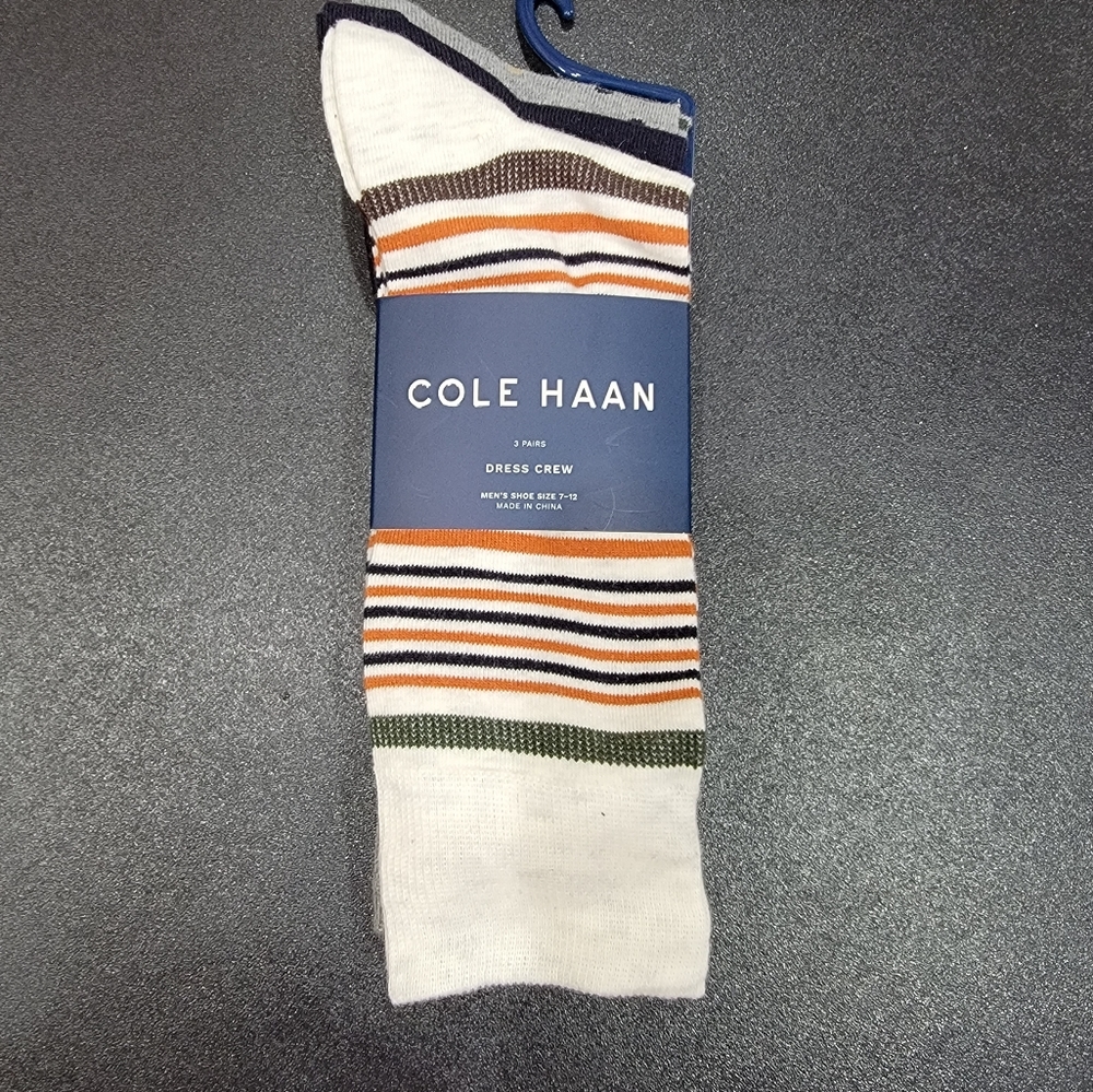 NWT MEN'S COLE HAAN 3 PACK DRESS CREW SOCKS